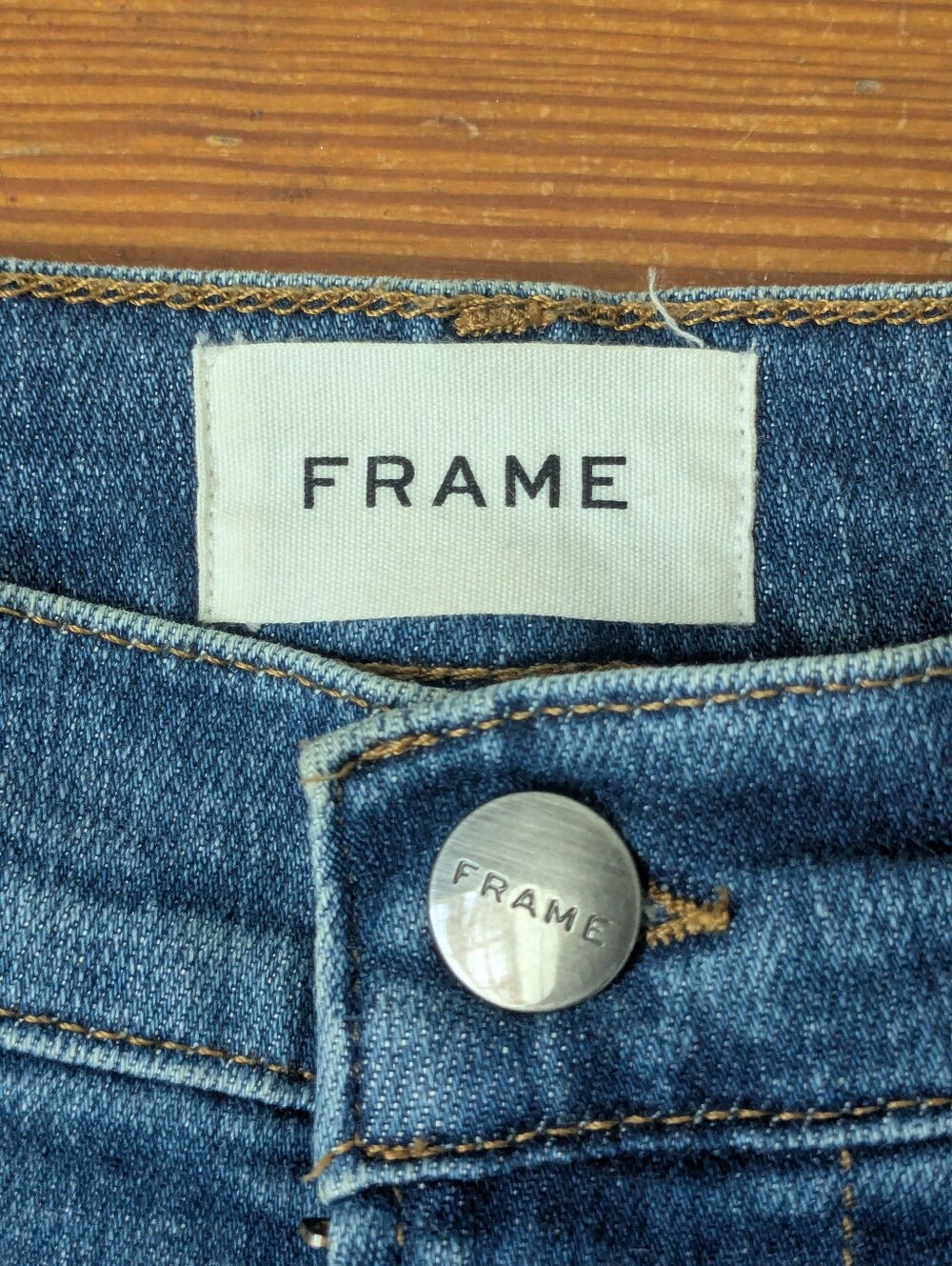 FRAME Denim Medium Blue "Le High Straight" Stretch Ankle Jeans Size 25 - Picture 5 of 10